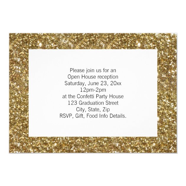 Gold Confetti Graduation Announcement Photo Card