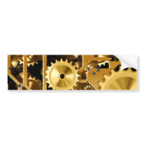 Gold Copper and Brown Cogs, Gears Bumper Stickers