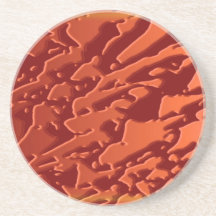 Gold Copper Diamond Rose Flower Drink Coaster