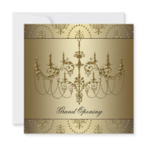 Gold Corporate Business Grand Opening Party Invite