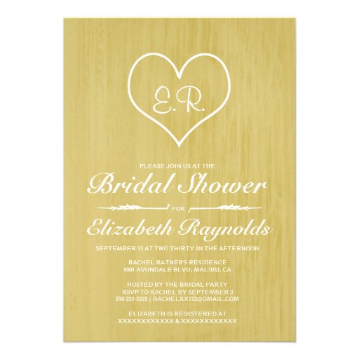 Gold Country Bridal Shower Invitations