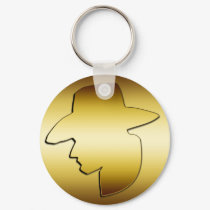 GOLD COWBOY HEAD keychains
