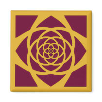 Gold Cranberry Mandala magnets