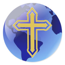 Gold Cross and Earth stickers