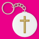 Gold Cross on Blue Key Chains