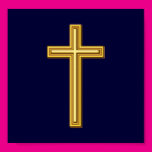 Gold Cross on Blue Poster