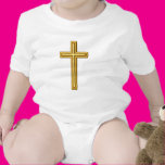 Gold Cross on Blue T-shirt