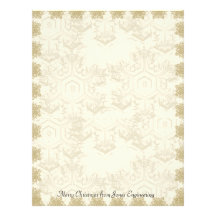 Gold Crosstitch Snowflake Letterhead Design