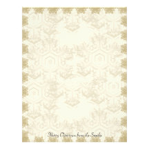 Gold Crosstitch Snowflake Personalized Letterhead