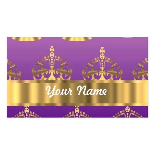 Gold crown pattern business cards (front side)