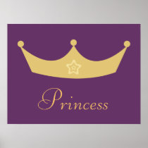Gold Crown Purple Princess Poster
