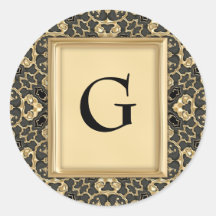 Gold Crowns Lace Round Sticker