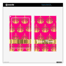 Gold crowns on hot pink decals for kindle fire
