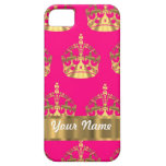 Gold crowns on hot pink iPhone 5 case