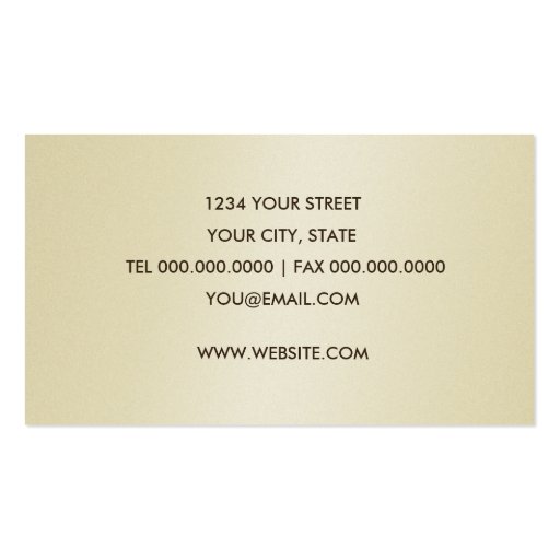 Gold Crystals and Lace Business Card (back side)