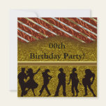 Gold Customized Birthday Party Invitations