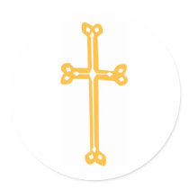 Gold Cut Out Ornate Cross stickers