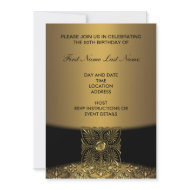 Gold Damask 50th Birthday Party Invitation invitation