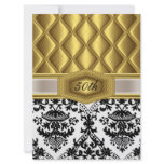 Gold Damask classic Birthday Invitation