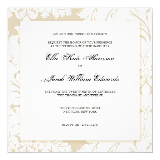 Gold Damask Collection | Wedding Invitation