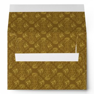 Gold Damask Floral Swirls Envelope envelope