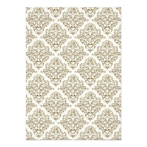 Gold Damask Gold Frame Roses 50th Anniversary Invitation
