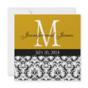 Gold Damask Monogram Wedding Invitation invitation