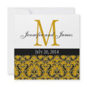Gold Damask Monogram Wedding Invitation 3 invitation
