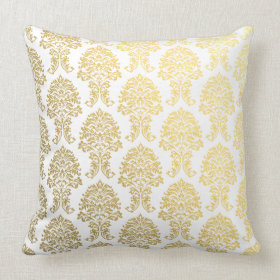 gold damask printed pattern pillows