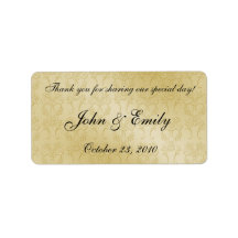 Gold Damask Wedding Favor Labels Personalized Address Label