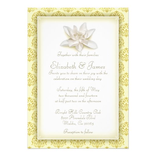 Gold Damask Wedding Invitations