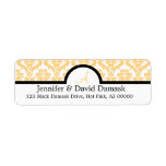 Gold Damask Wedding Monogram Labels {not metallic}