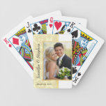Gold Damask Wedding Photo Playing Cards