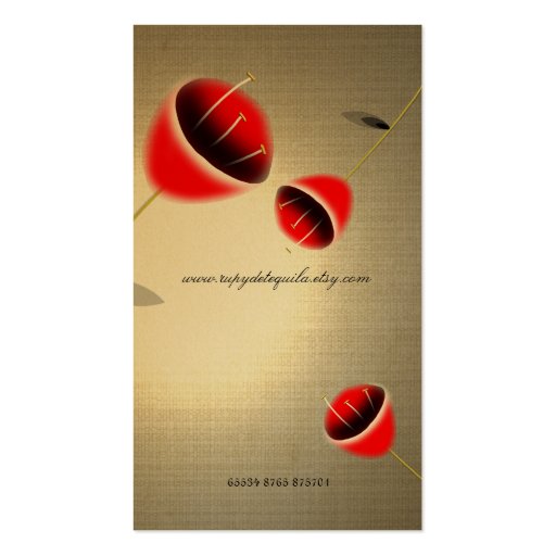 Gold Designer Profile Business Cards Poppy (back side)