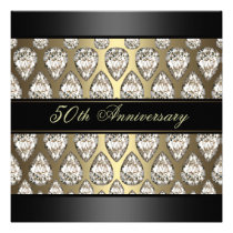 Gold Diamond Design Wedding Anniversary Invite invitations