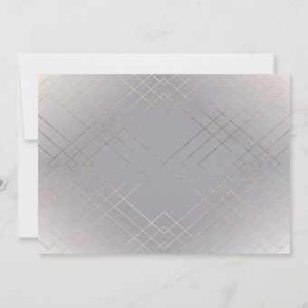 Gold Diamond Grey Geometric Deco Gatsby Wedding Invitation Zazzle