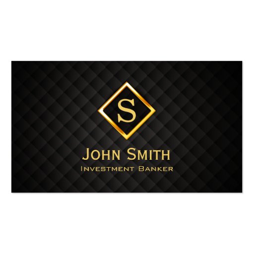 Gold Diamond Investment Banker Business Card (front side)