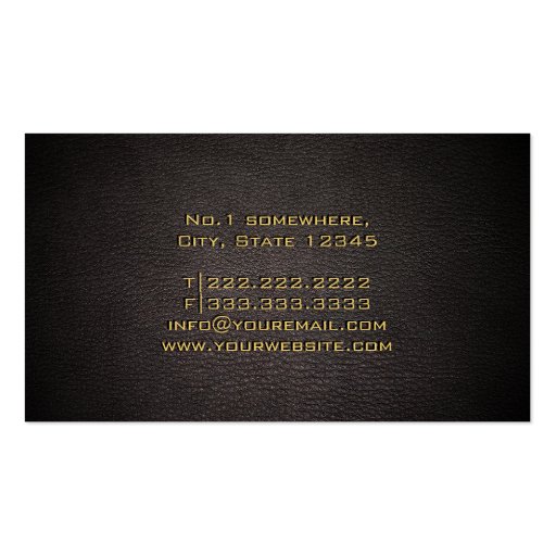 Gold Diamond Label Sports Agent Business Card (back side)