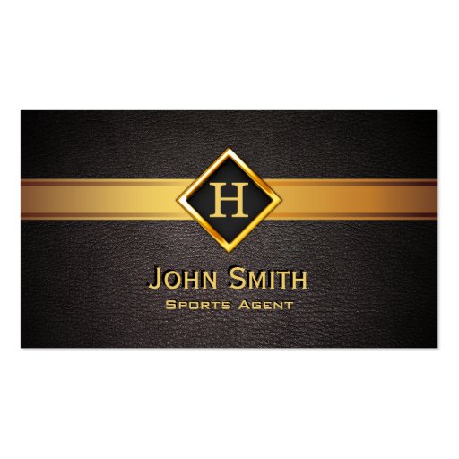 Gold Diamond Label Sports Agent Business Card (front side)