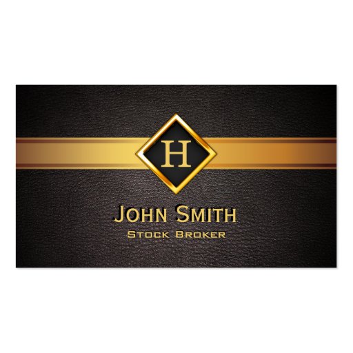 Gold Diamond Label Stock Broker Business Card (front side)