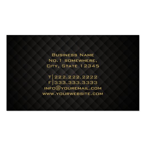 Gold Diamond Monogram Funeral Business Card (back side)