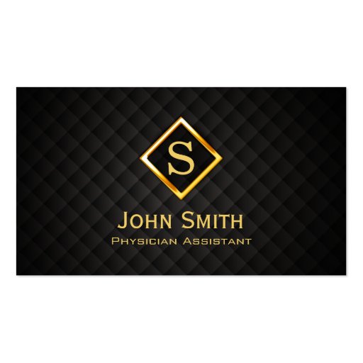 Gold Diamond Physician Assistant Business Card (front side)