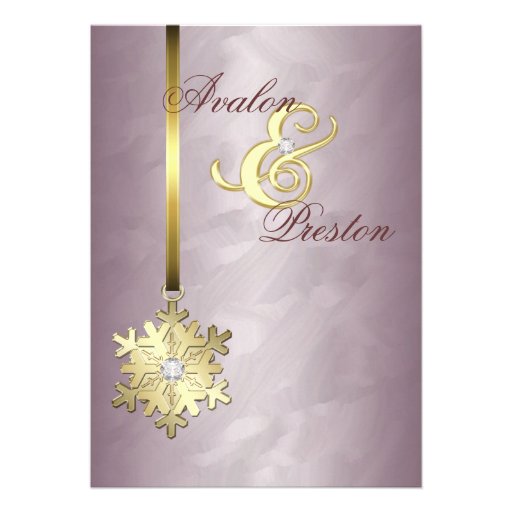 Gold Diamond Snowflake Bronze Foil Invitation