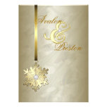 Gold Diamond Snowflake Gold Foil Invitation