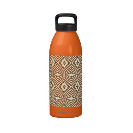 Gold Diamond Stripes Reusable Water Bottle