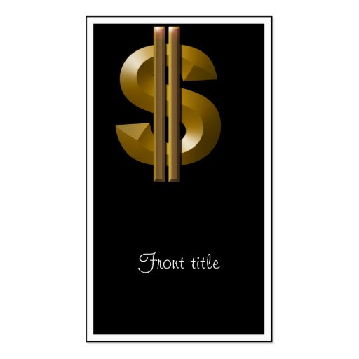 Gold Dollar Sign Business Card Template (front side)