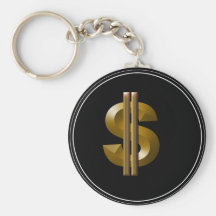 Gold Dollar Sign Key Chains