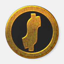 GOLD DOLLAR SIGN MAGNET