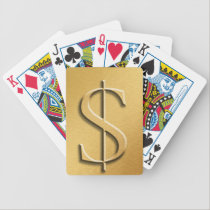 Gold Dollar Sign playing cards