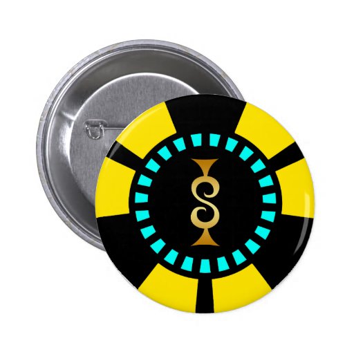 GOLD DOLLAR SIGN POKER CHIP BUTTONS